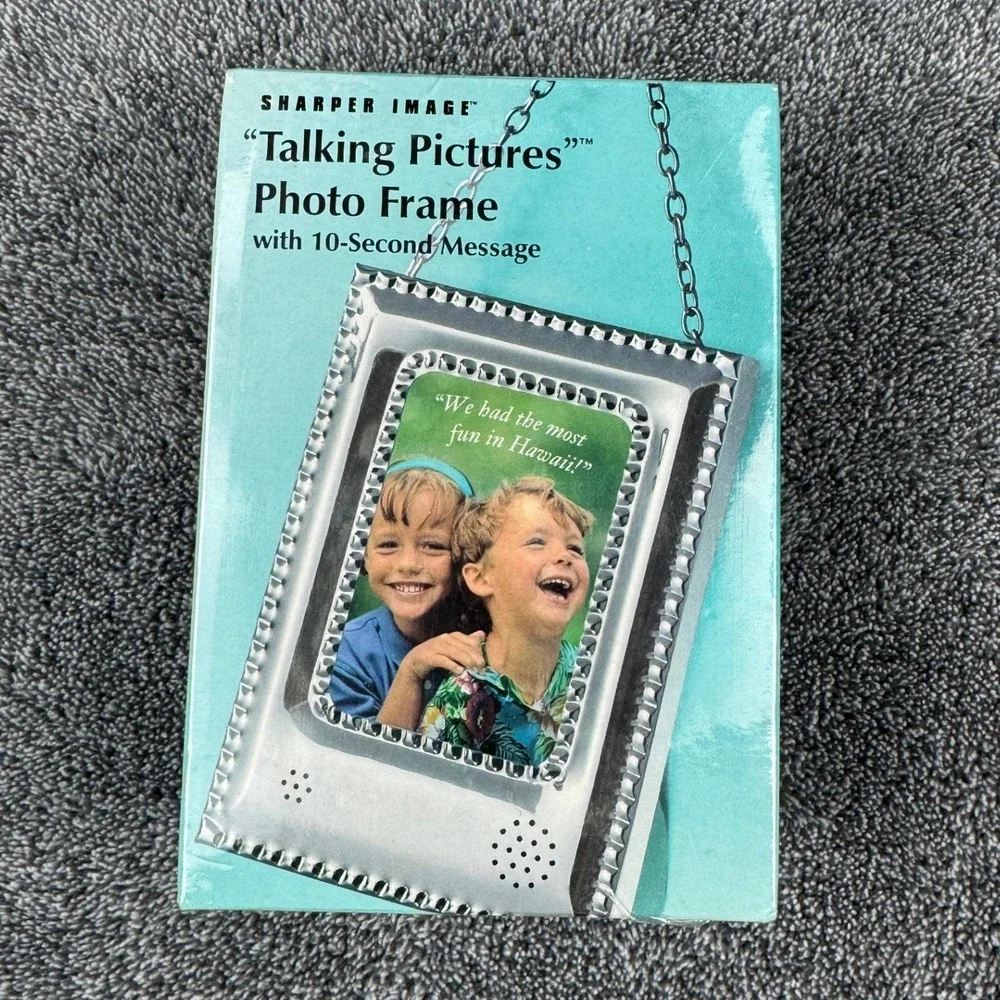 Sharper Image Talking Pictures Photo Frame Chrome 2x3 Recordable Message PT810‎